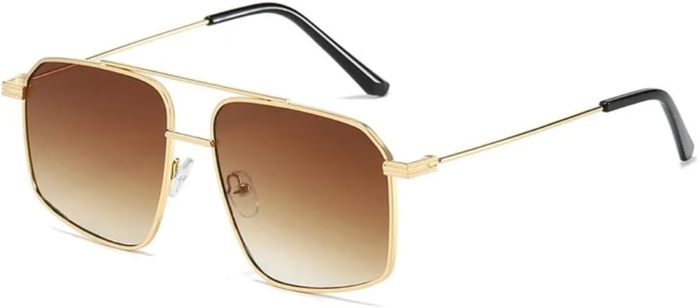 Солнцезащитные очки для мужчин и женщин - защита UV400 - двойные перемычки, металлические полые линзы с градиентным покрытием, для занятий спортом на открытом воздухе и вождения DSVIGF, Gold Brown
Солнцезащитные очки для мужчин и женщин - защита UV400 - двойные перемычки, металлические полые линзы с градиентным покрытием, для занятий спортом на открытом воздухе и вождения DSVIGF, Gold Brown