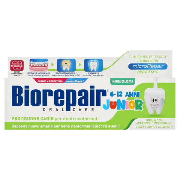 Зубная паста для детей 6-12 лет, 75 мл. Biorepair Junior
Зубная паста для детей 6-12 лет, 75 мл. Biorepair Junior