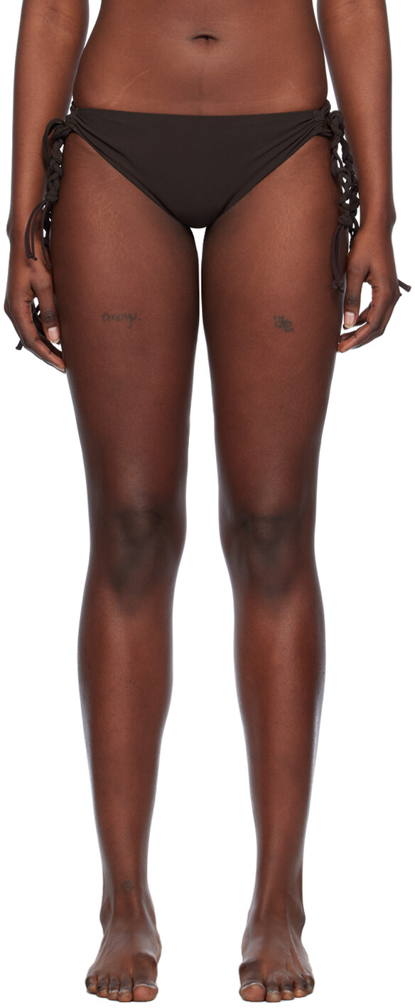 Коричневые плавки бикини с заплетками Jil Sander 
Коричневые плавки бикини с заплетками Jil Sander