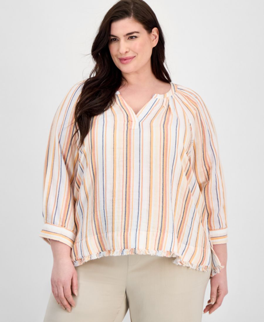 Топ больших размеров с рукавами реглан 3/4 Liverpool Los Angeles, Orange Multi Stripe
Топ больших размеров с рукавами реглан 3/4 Liverpool Los Angeles, Orange Multi Stripe