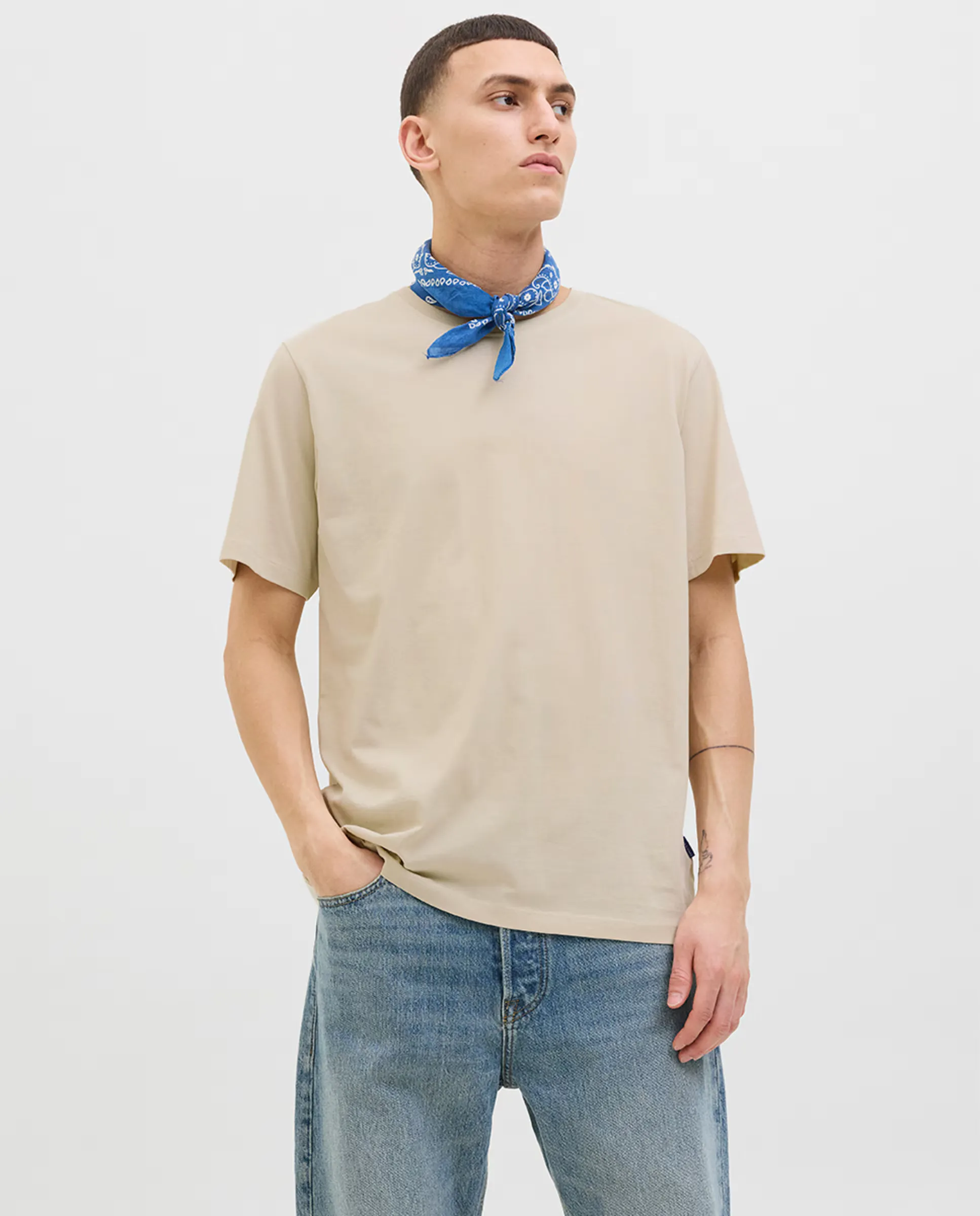 Мужская футболка с коротким рукавом, однотонная, с принтом на спине Jack & Jones, бежевый
Мужская футболка с коротким рукавом, однотонная, с принтом на спине Jack & Jones, бежевый