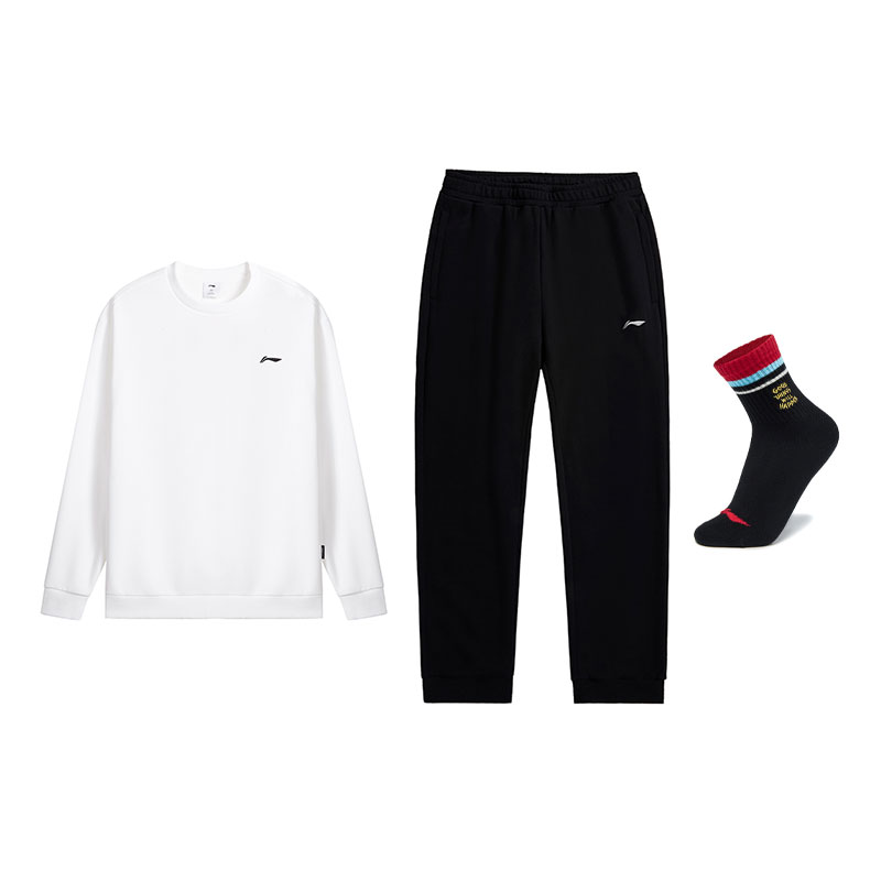 Li Ning Casual Sportswear Мужской комплект из 2 предметов Li-Ning, белый top+черный pants (includes socks)
Li Ning Casual Sportswear Мужской комплект из 2 предметов Li-Ning, белый top+черный pants (includes socks)