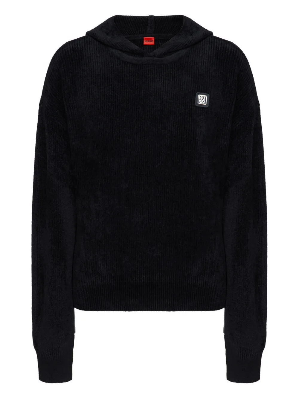 Худи в рубчик с нашивкой-логотипом HUGO, черный
Худи в рубчик с нашивкой-логотипом HUGO, черный