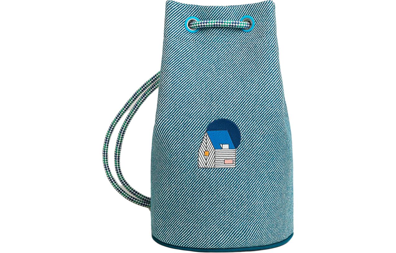 HERMES Холщовая сумочка-клатч для хранения женская синяя, Blue
HERMES Холщовая сумочка-клатч для хранения женская синяя, Blue