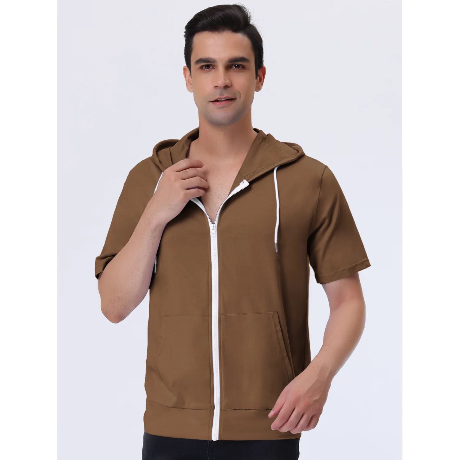 Мужская толстовка с короткими рукавами, однотонные толстовки на молнии Lars Amadeus
Мужская толстовка с короткими рукавами, однотонные толстовки на молнии Lars Amadeus