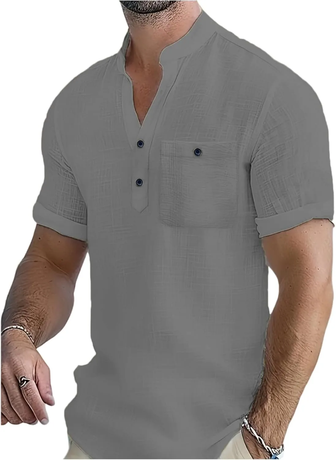 Мужская летняя рубашка-поло из льна и хлопка с коротким рукавом, свободного кроя RALUEMID
Мужская летняя рубашка-поло из льна и хлопка с коротким рукавом, свободного кроя RALUEMID