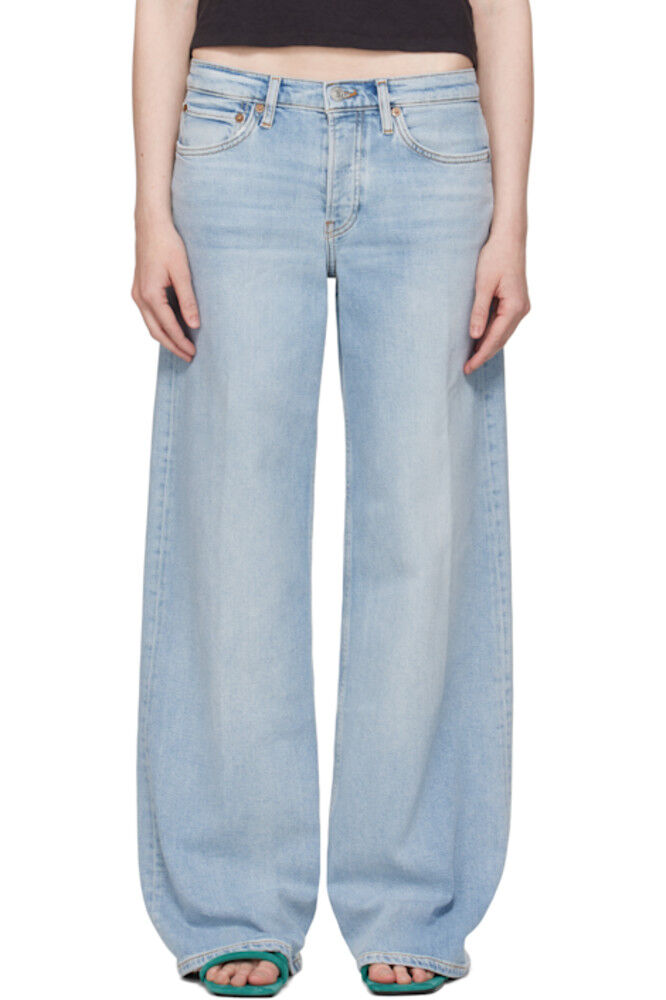 Синие удобные джинсы средней посадки с широкими штанинами Re/Done
Синие удобные джинсы средней посадки с широкими штанинами Re/Done