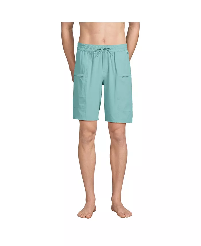 Мужские плавки-карго с поясом 9 дюймов, складные Lands' End, синий 
Мужские плавки-карго с поясом 9 дюймов, складные Lands' End, синий