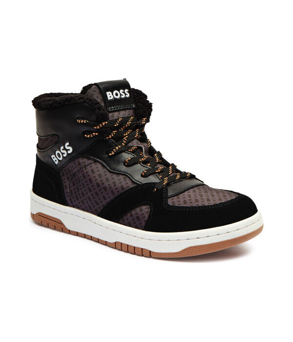 Кроссовки Boss Kidswear с элементами кожи, черный
Кроссовки Boss Kidswear с элементами кожи, черный