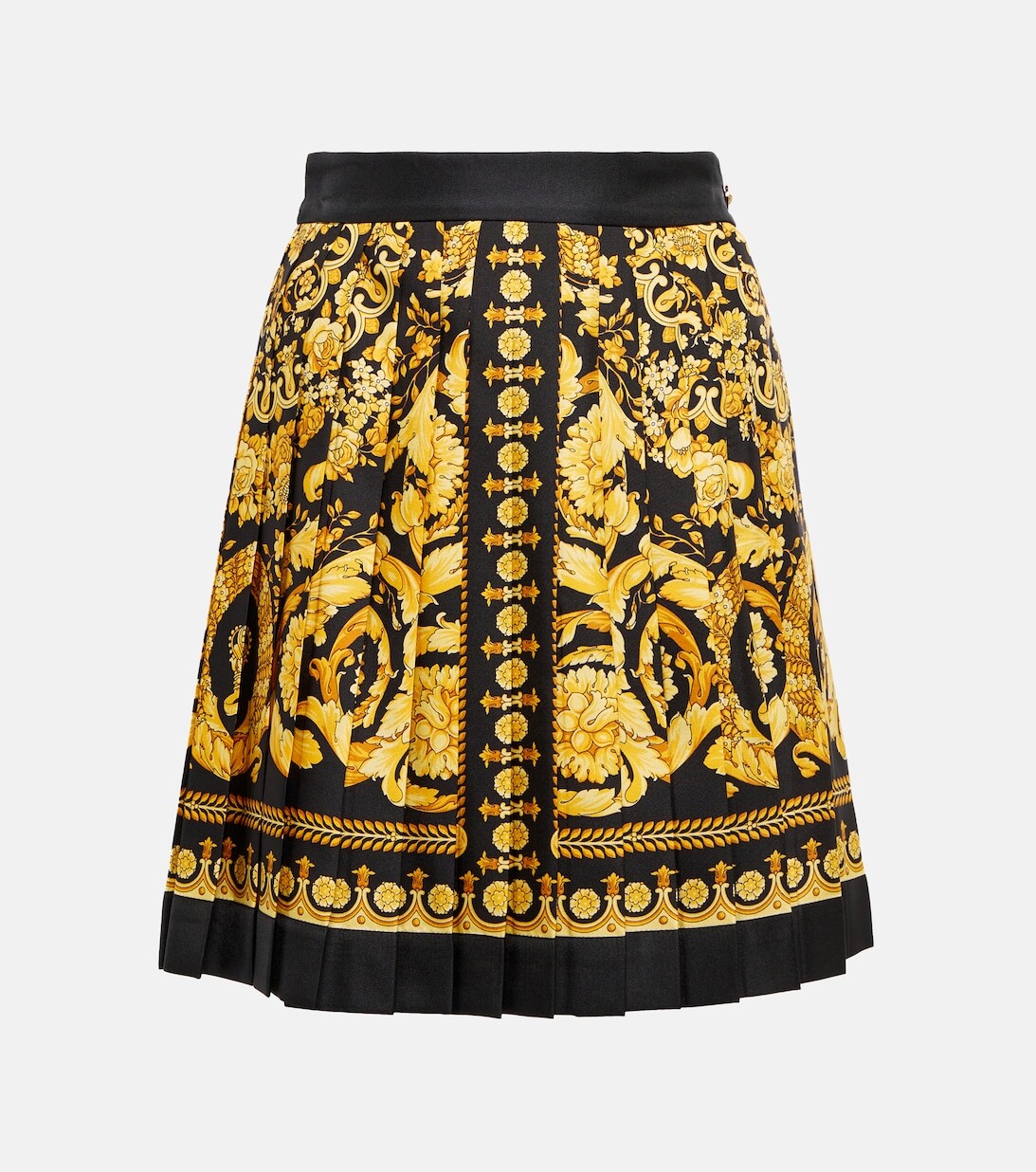 Шелковая мини-юбка Barocco с завышенной талией и складками VERSACE, разноцветный 
Шелковая мини-юбка Barocco с завышенной талией и складками VERSACE, разноцветный