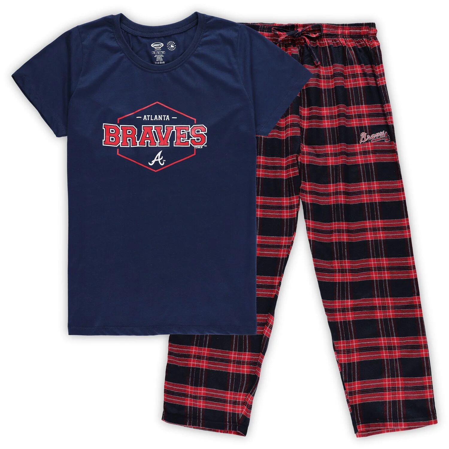 Женский спортивный темно-синий/красный комплект Atlanta Braves для сна со значком больших размеров
Женский спортивный темно-синий/красный комплект Atlanta Braves для сна со значком больших размеров