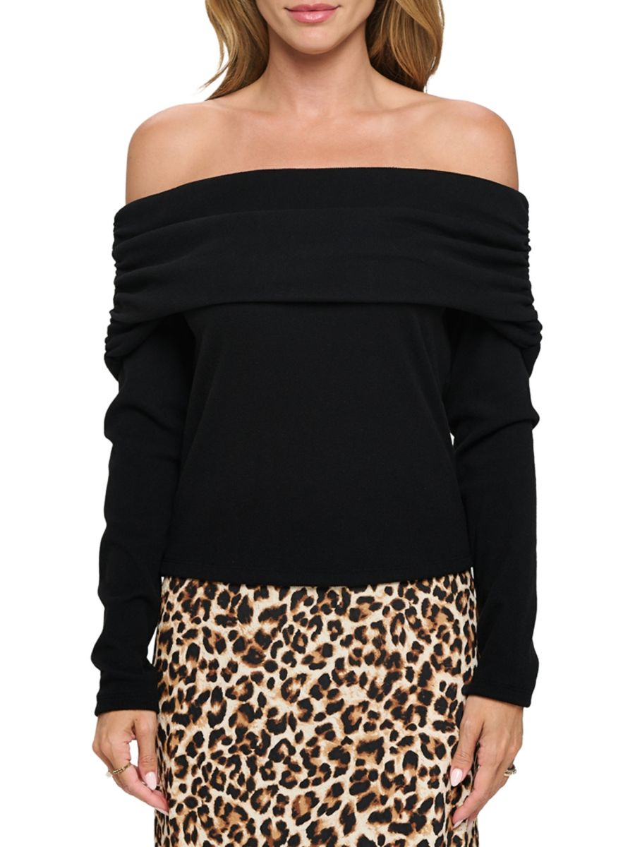 Ребристый топ с открытыми плечами Renee C., черный
Ребристый топ с открытыми плечами Renee C., черный