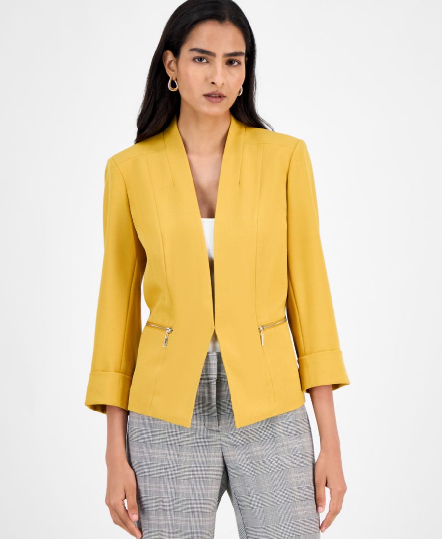 Женская жакет из крепа с открытым передом и рукавами 3/4 Kasper, Maize
Женская жакет из крепа с открытым передом и рукавами 3/4 Kasper, Maize