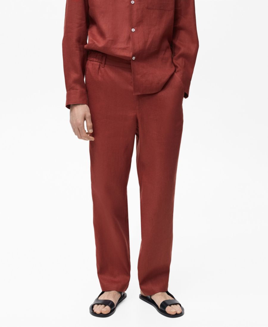 Мужские льняные брюки с эластичным поясом MANGO, Cherry
Мужские льняные брюки с эластичным поясом MANGO, Cherry