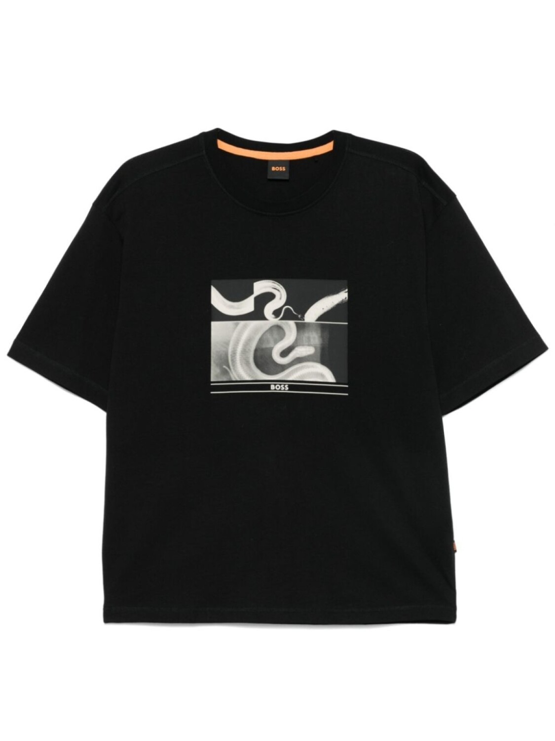 Футболка со змеиным принтом BOSS, черный 
Футболка со змеиным принтом BOSS, черный