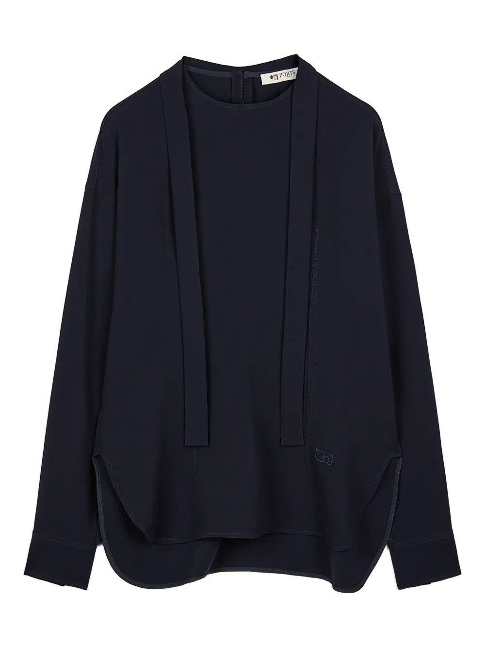 Блузка с завязкой на шее и закругленным подолом Ports 1961, синий
Блузка с завязкой на шее и закругленным подолом Ports 1961, синий