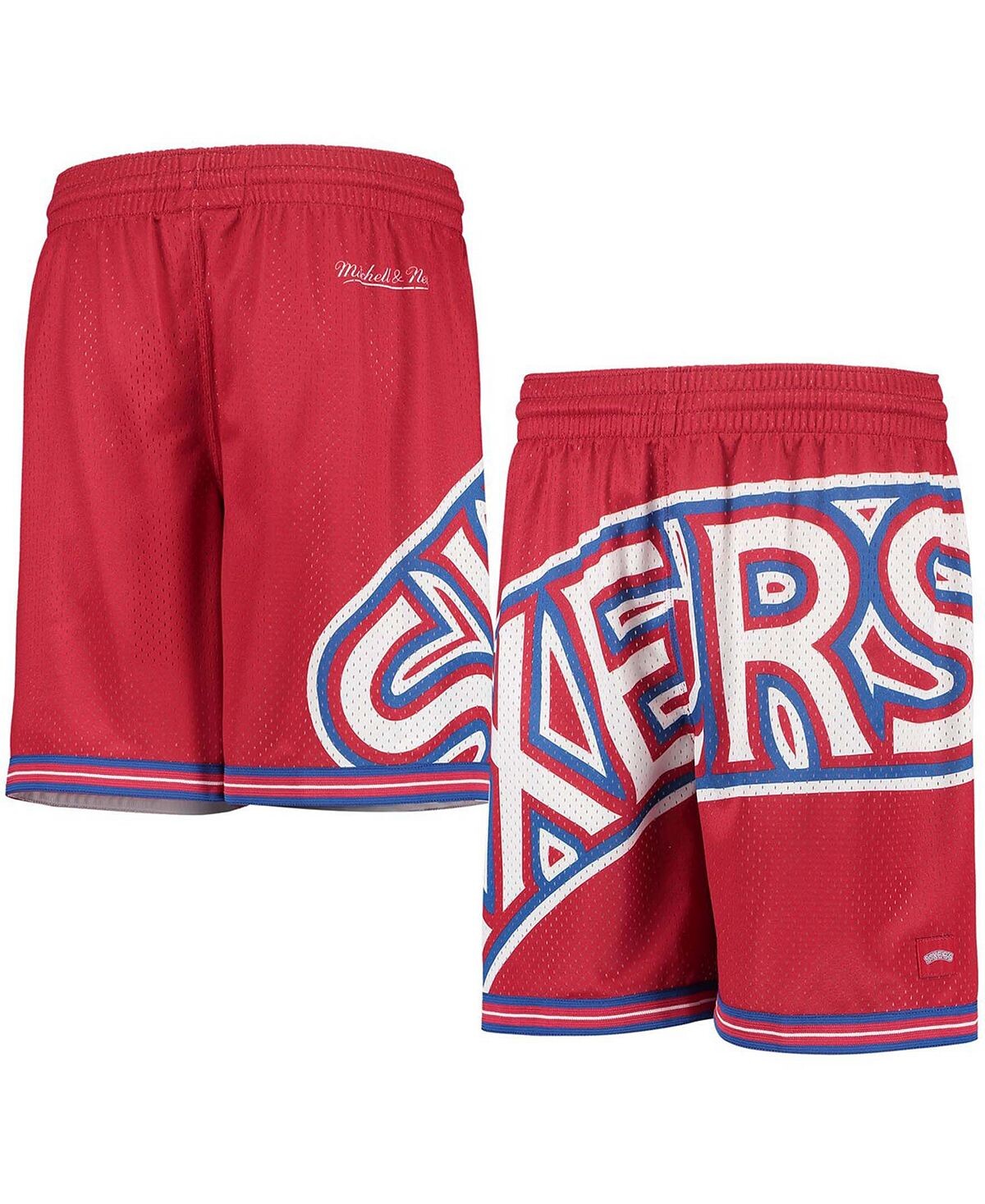 Красные шорты из сетки Big Boys Philadelphia 76Ers из твердой древесины с возвратом в прошлое Mitchell & Ness, Красный, Красные шорты из сетки Big Boys Philadelphia 76Ers из твердой древесины с возвратом в прошлое Mitchell & Ness