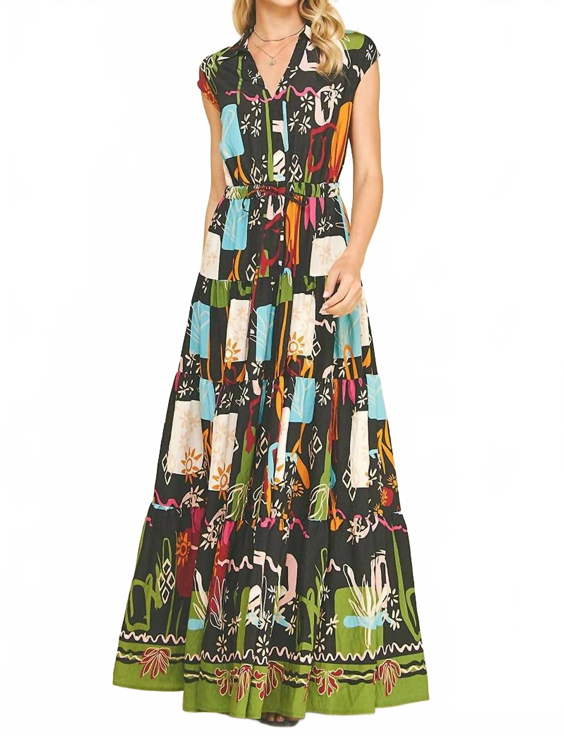 Печатное многослойное макси-платье в черной расцветке PINCH
Печатное многослойное макси-платье в черной расцветке PINCH