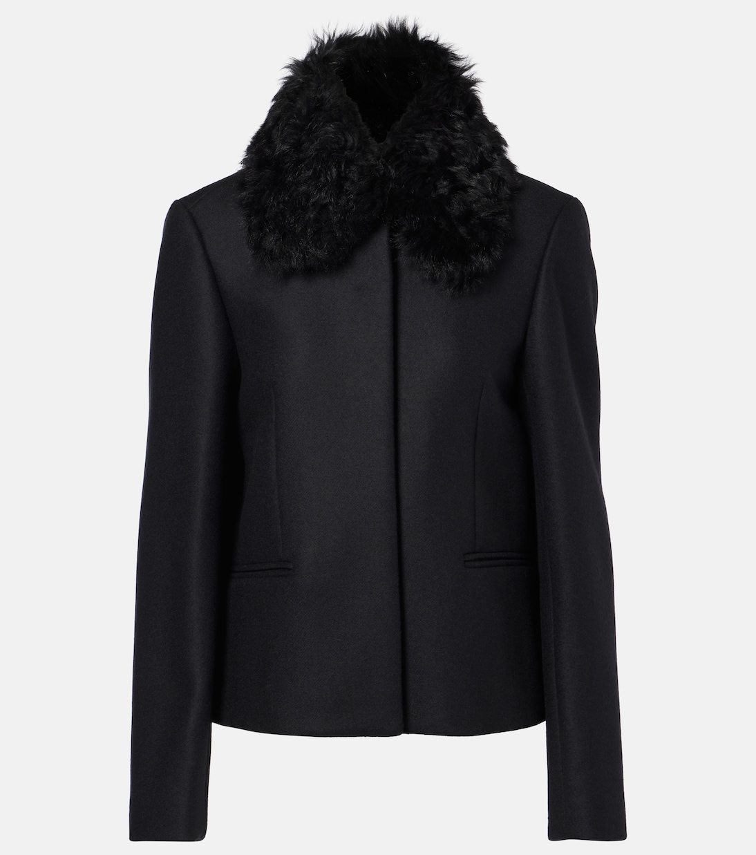 Куртка из смесовой шерсти с отделкой из овчины Toteme, черный
Куртка из смесовой шерсти с отделкой из овчины Toteme, черный