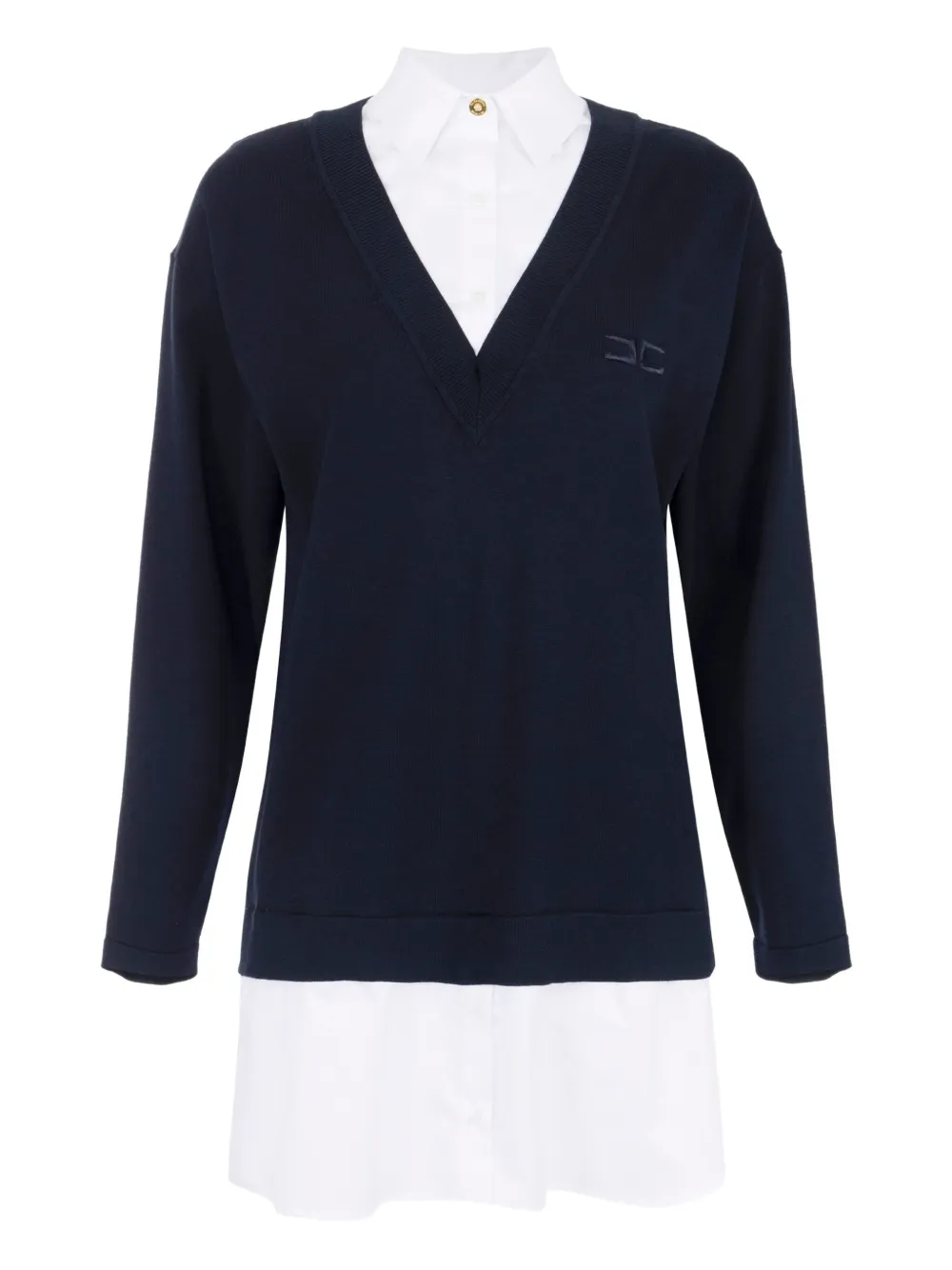 Поплиновое платье мини с V-образным вырезом Elisabetta Franchi, черный
Поплиновое платье мини с V-образным вырезом Elisabetta Franchi, черный