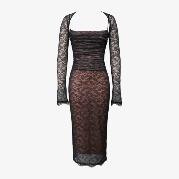 Платье миди House Of Cb Gaia с кружевными вставками и корсетом, черный
Платье миди House Of Cb Gaia с кружевными вставками и корсетом, черный