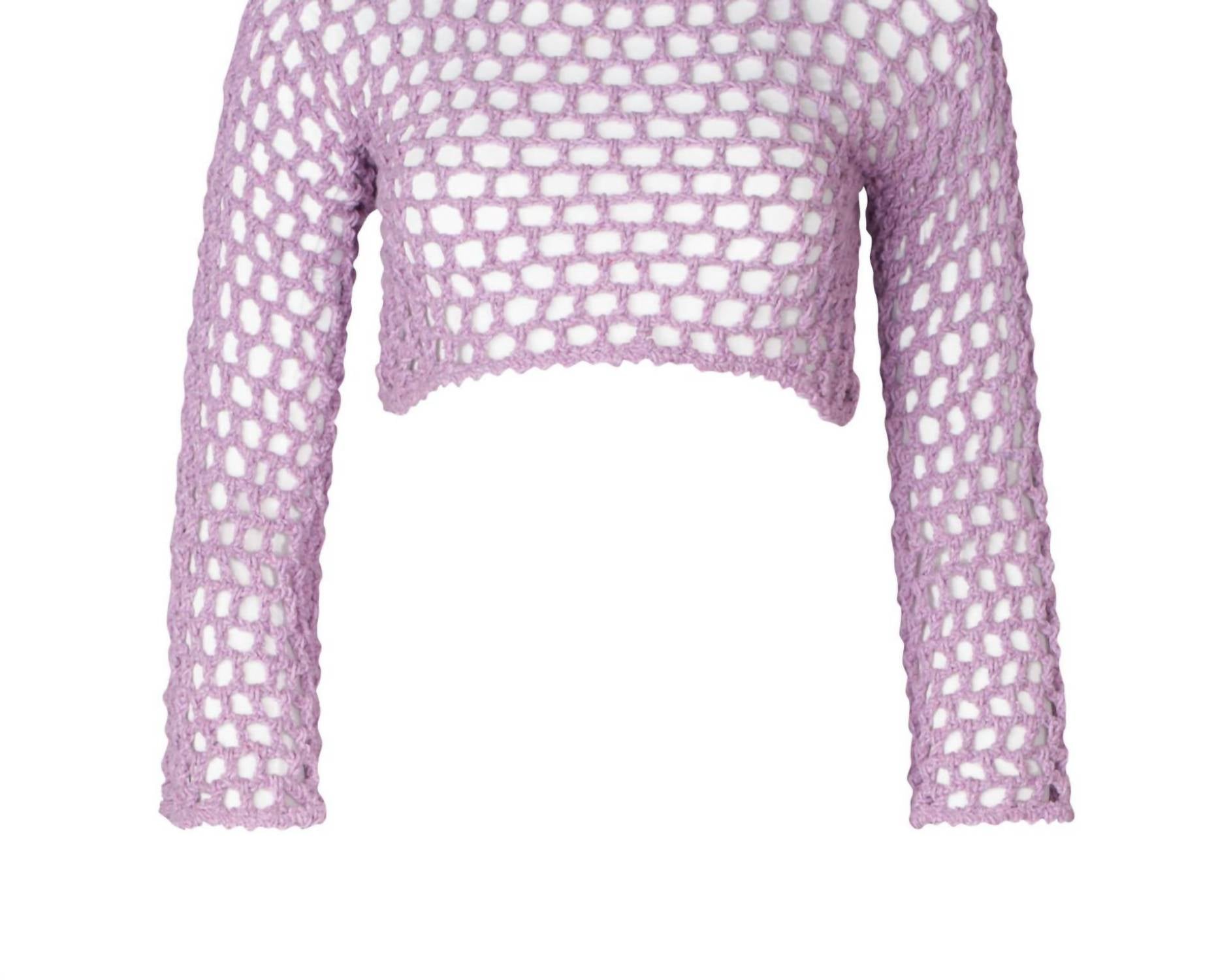 Женский укороченный топ Ane Crochet в сиреневом цвете SOAH
Женский укороченный топ Ane Crochet в сиреневом цвете SOAH