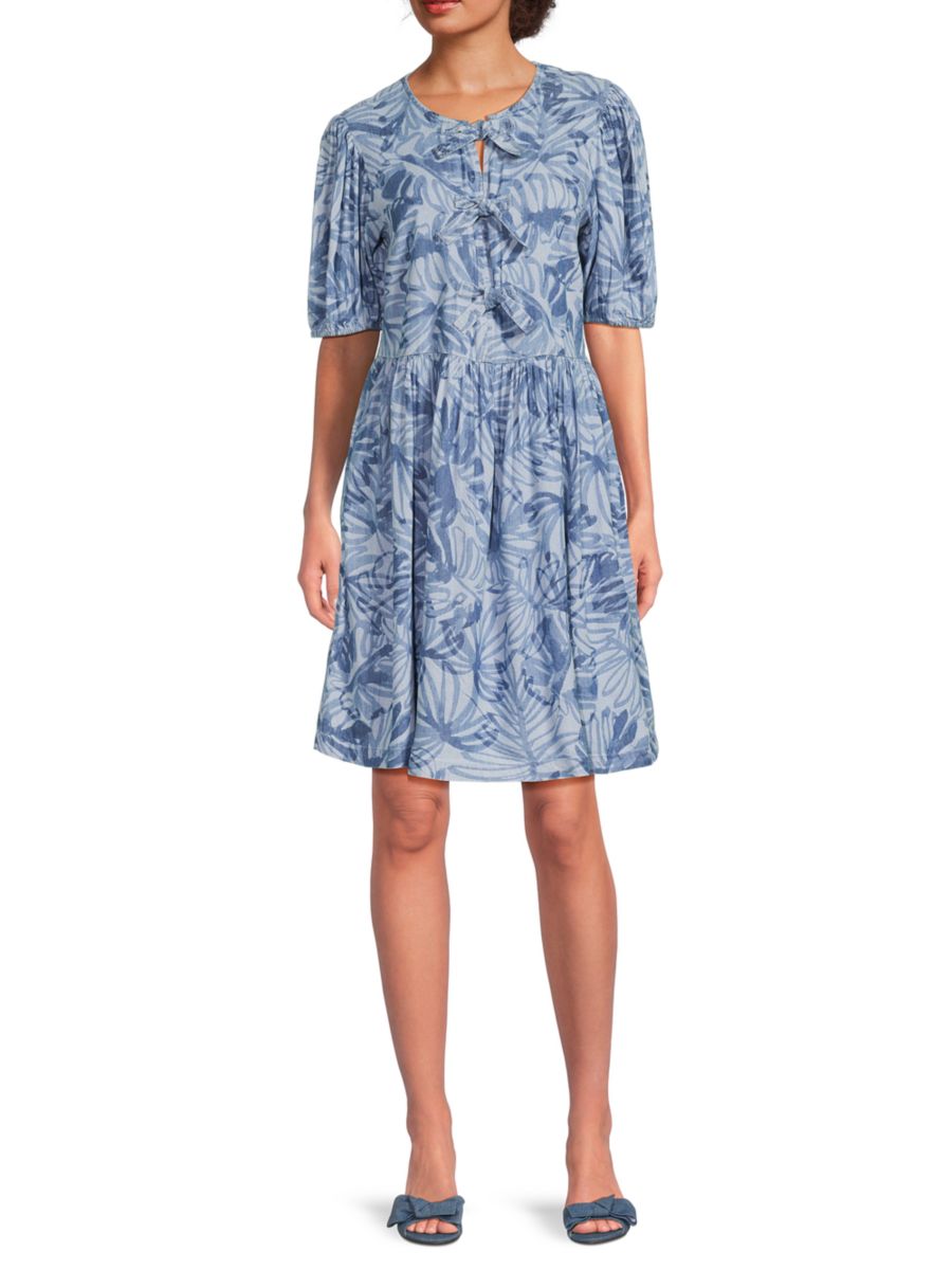 Мини-платье с рукавами-буфами и принтом листьев Nautica, синий
Мини-платье с рукавами-буфами и принтом листьев Nautica, синий