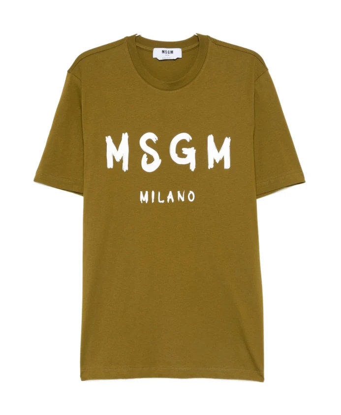 Хлопковая футболка с напечатанным логотипом Msgm, зеленый
Хлопковая футболка с напечатанным логотипом Msgm, зеленый