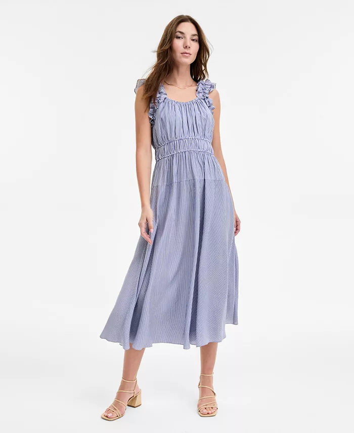 Женское платье миди без рукавов с рюшами силуэта А-силуэта Robbie Bee, синий
Женское платье миди без рукавов с рюшами силуэта А-силуэта Robbie Bee, синий