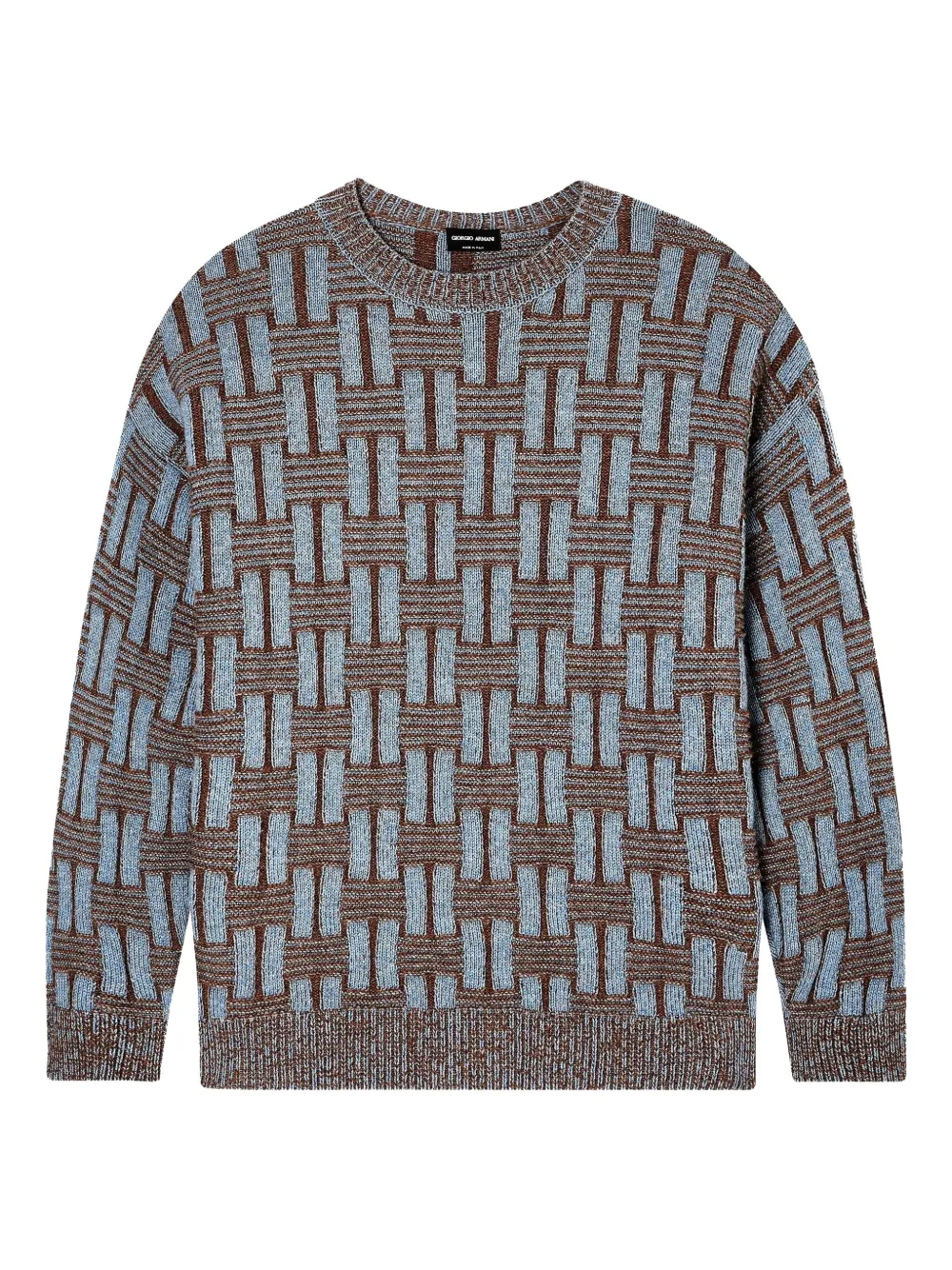 Свитер с геометрическим узором GIORGIO ARMANI, коричневый
Свитер с геометрическим узором GIORGIO ARMANI, коричневый