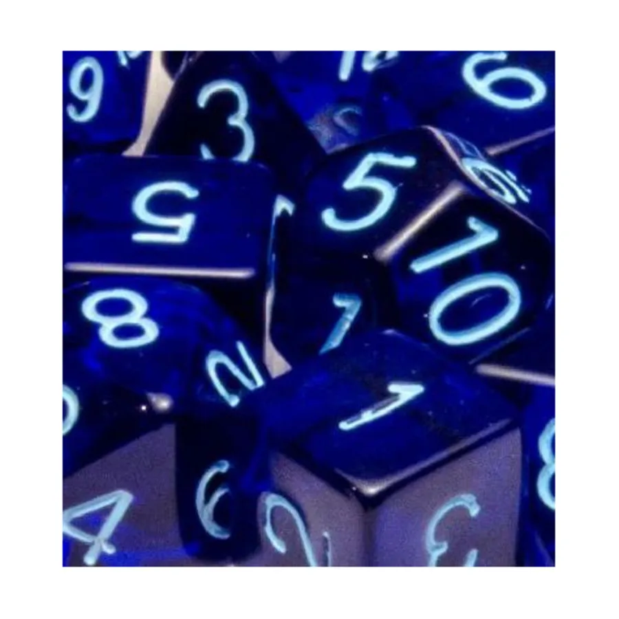 Многогранные игральные кости — полупрозрачный темно-синий со светло-голубым (7), Game Dice - Translucent (Role 4 Initiative)
Многогранные игральные кости — полупрозрачный темно-синий со светло-голубым (7), Game Dice - Translucent (Role 4 Initiative)