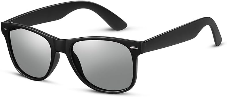 Поляризованные солнцезащитные очки для мужчин и женщин, классическая матовая черная оправа, зеркальные линзы в стиле ретро, защита от УФ-излучения, в комплекте с коробкой Generic, Grey
Поляризованные солнцезащитные очки для мужчин и женщин, классическая матовая черная оправа, зеркальные линзы в стиле ретро, защита от УФ-излучения, в комплекте с коробкой Generic, Grey