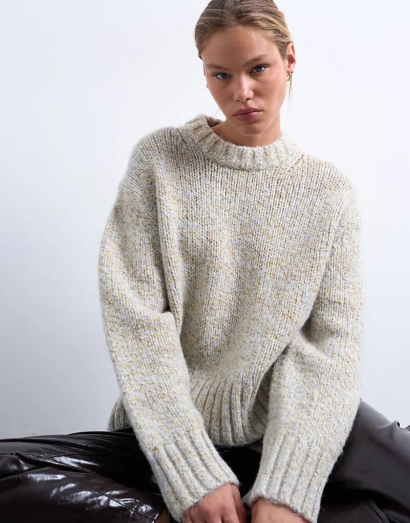 Вязаный джемпер свободного кроя Topshop с переплетенными краями, синего и желтого цветов
Вязаный джемпер свободного кроя Topshop с переплетенными краями, синего и желтого цветов