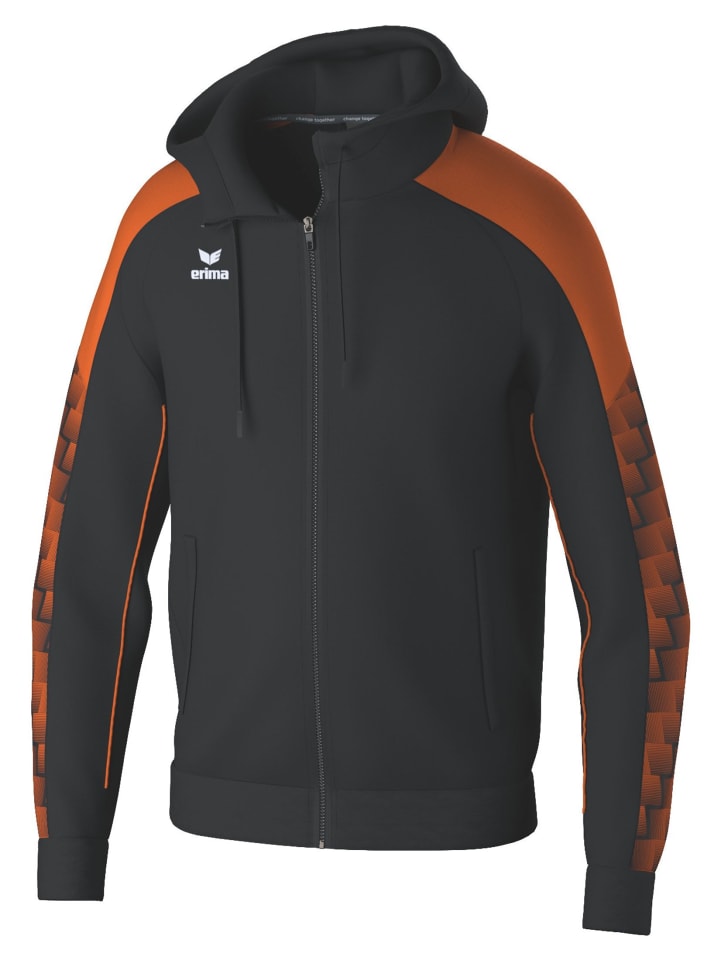 Erima Мужская спортивная куртка с капюшоном, черно-оранжевого цвета
Erima Мужская спортивная куртка с капюшоном, черно-оранжевого цвета