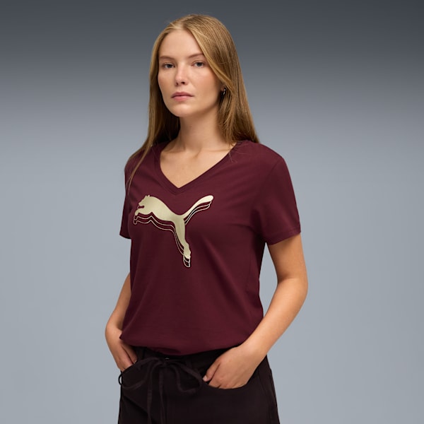 Женская футболка с V-образным вырезом Puma Essentials Metallic, красный
Женская футболка с V-образным вырезом Puma Essentials Metallic, красный