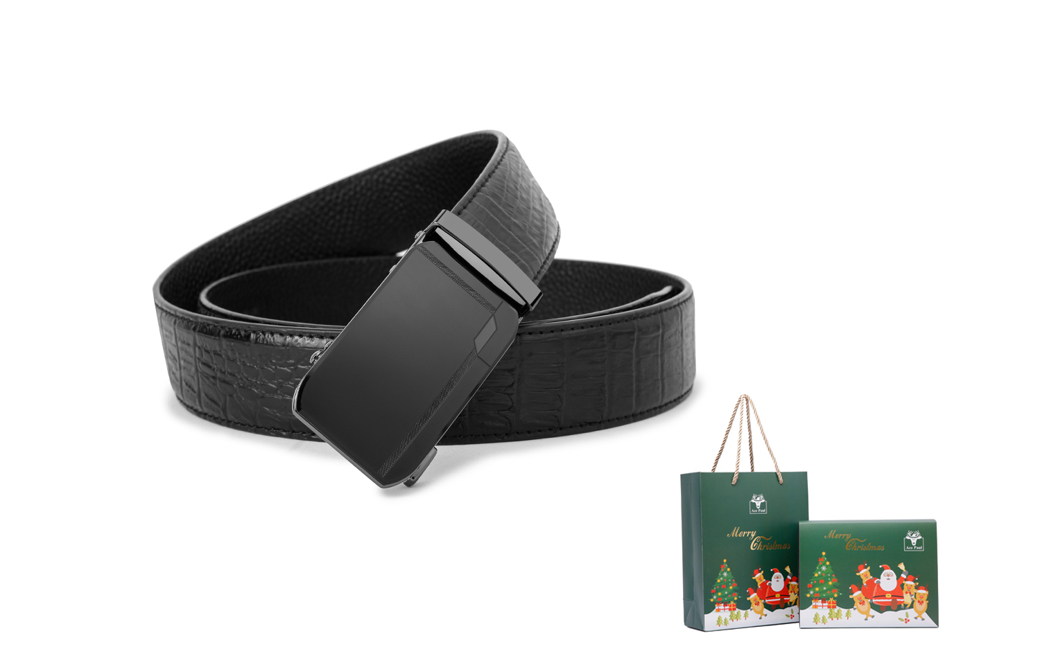 Ace Paul Ремень из натуральной кожи для мужчин черный шириной 3.5 см, Black crocodile pattern 110cm + Christmas gift box
Ace Paul Ремень из натуральной кожи для мужчин черный шириной 3.5 см, Black crocodile pattern 110cm + Christmas gift box