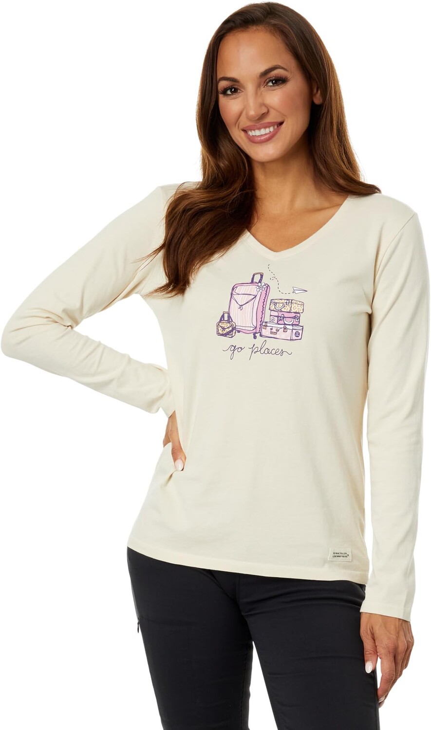 Футболка Life is Good Go Places Luggages Long Sleeve CrusherVee, цвет Putty White
Футболка Life is Good Go Places Luggages Long Sleeve CrusherVee, цвет Putty White