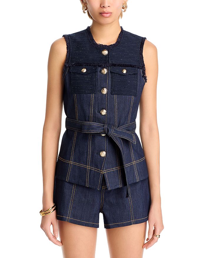 Плетеный твидовый жилет Reenee Cinq à Sept, синий
Плетеный твидовый жилет Reenee Cinq à Sept, синий