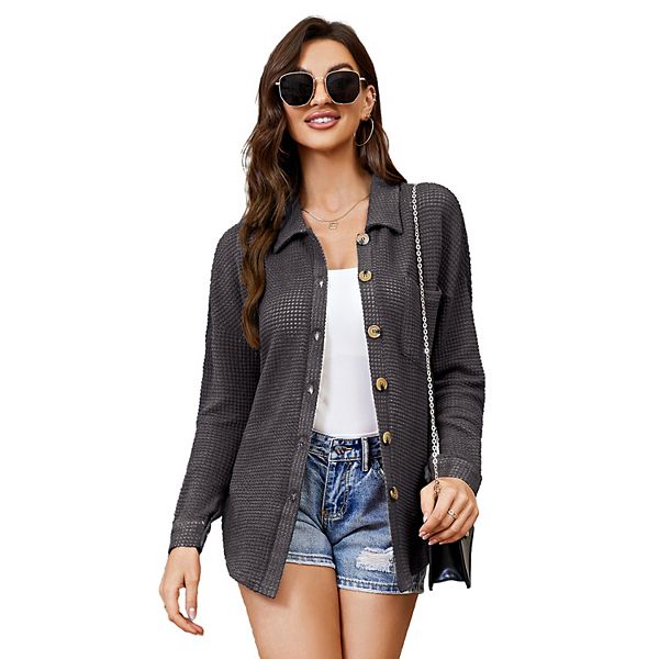 Женская вязаная рубашка-блуза с карманами на груди, оверсайз, длинный рукав Seoria, Grey
Женская вязаная рубашка-блуза с карманами на груди, оверсайз, длинный рукав Seoria, Grey