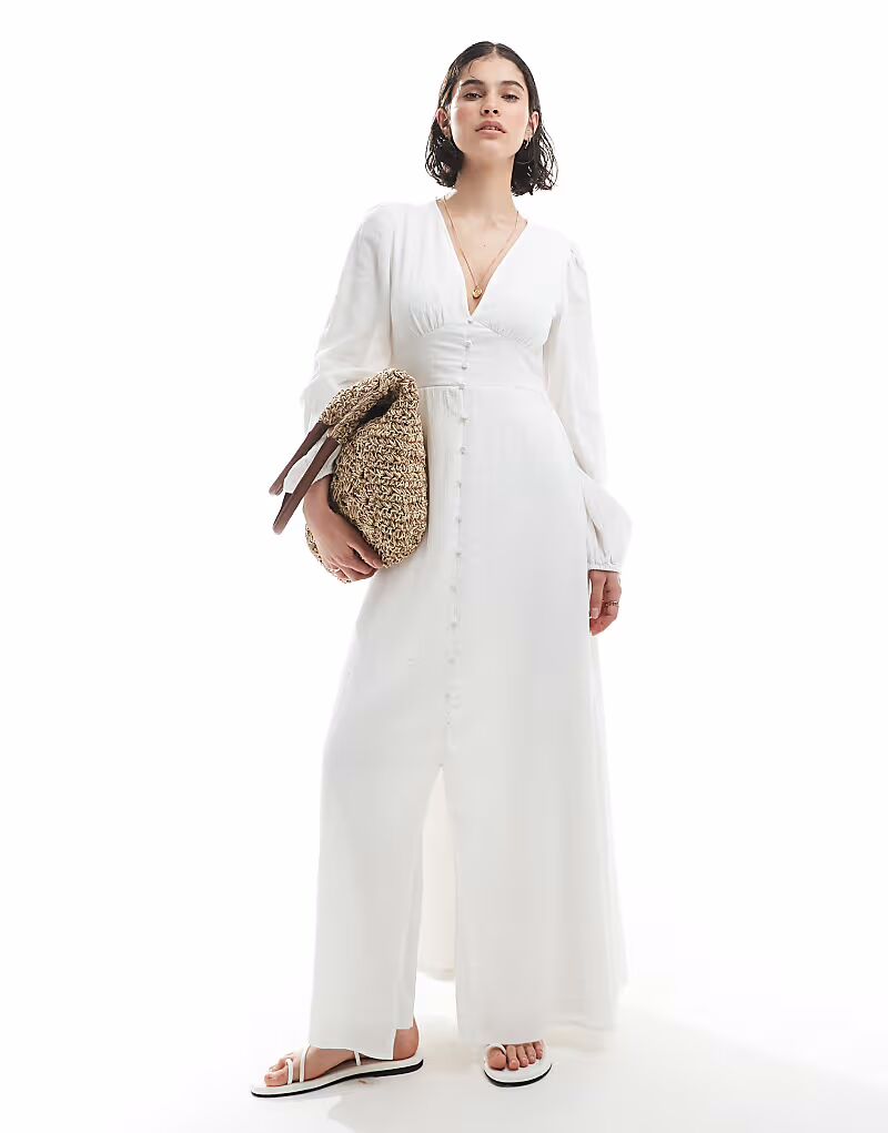 Платье-макси в стиле бохо из жатого хлопка Vero Moda белого цвета
Платье-макси в стиле бохо из жатого хлопка Vero Moda белого цвета