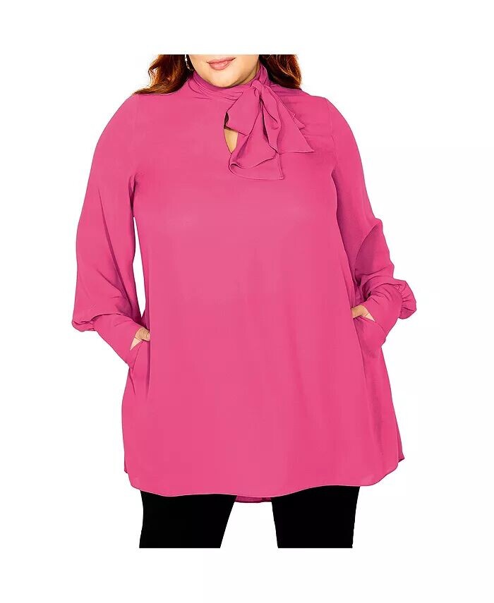 Женская туника с завязкой на шее CITY CHIC, красный 
Женская туника с завязкой на шее CITY CHIC, красный