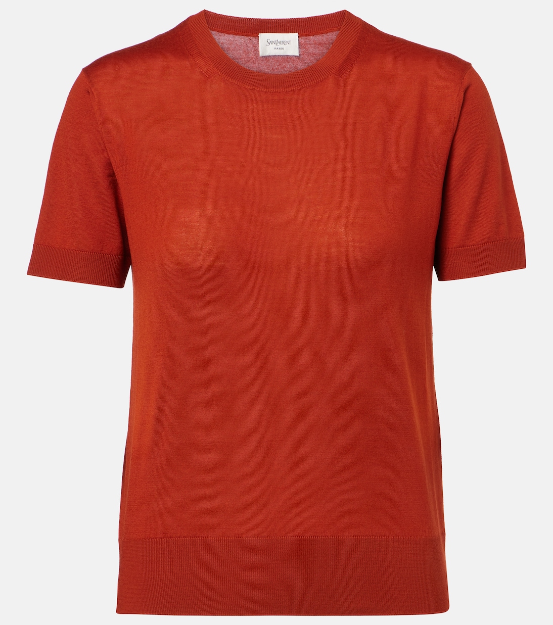 Вязаная шерстяная футболка Saint Laurent, Brique
Вязаная шерстяная футболка Saint Laurent, Brique
