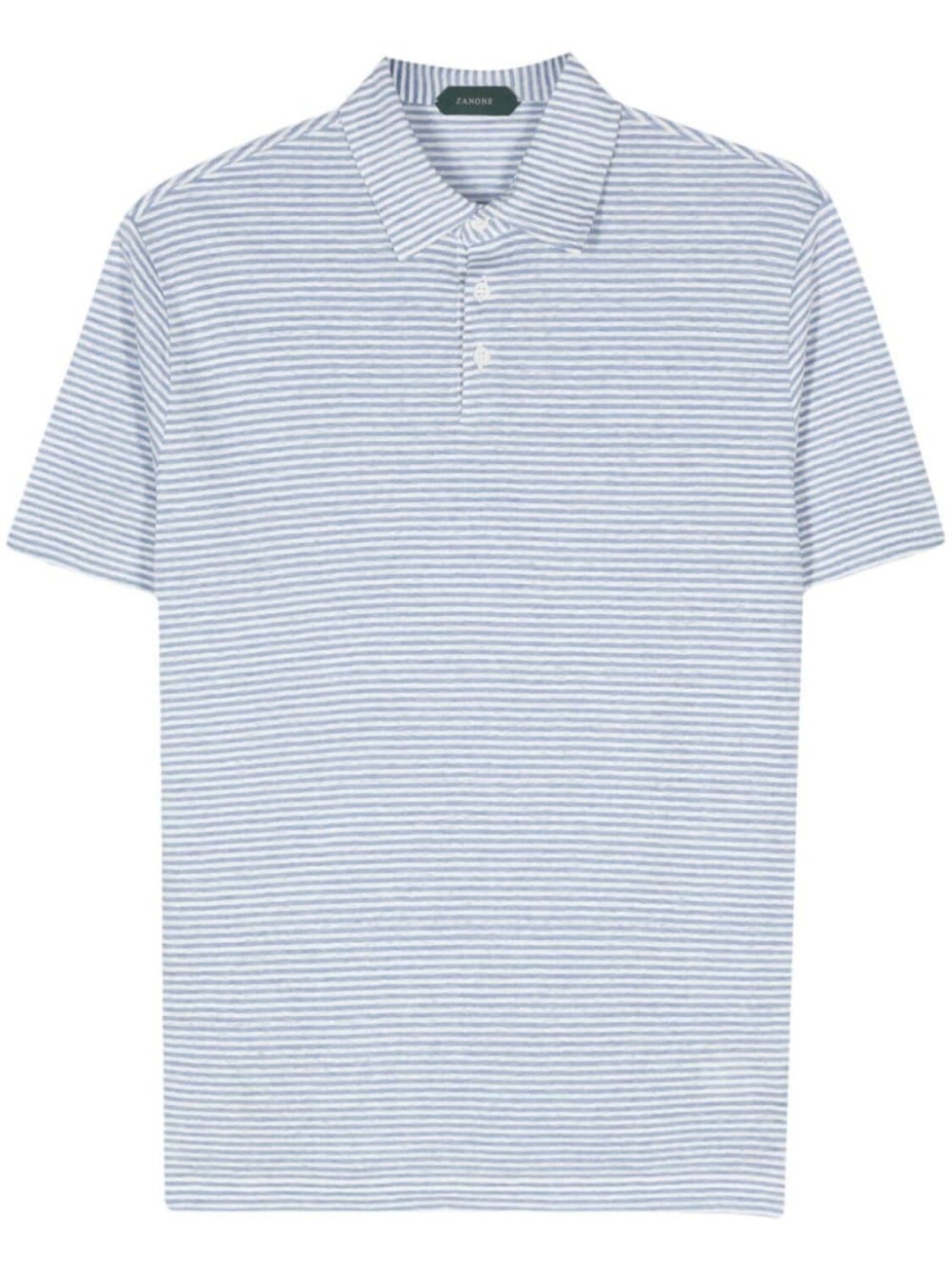 Zanone льняная рубашка поло в полоску, синий 
Zanone льняная рубашка поло в полоску, синий