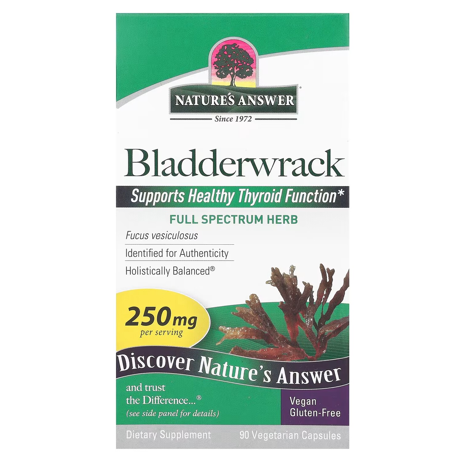 Добавка Nature's Answer Bladerwrack 250 мг, 90 капсул 
Добавка Nature's Answer Bladerwrack 250 мг, 90 капсул