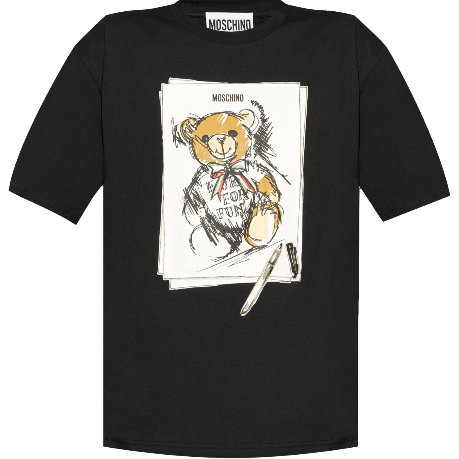 Футболка с принтом MOSCHINO, черная 
Футболка с принтом MOSCHINO, черная