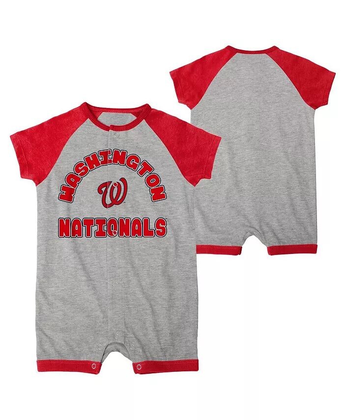 Комбинезон-реглан на кнопках для мальчиков и девочек Heather Gray Washington Nationals Extra Base Hit Outerstuff
Комбинезон-реглан на кнопках для мальчиков и девочек Heather Gray Washington Nationals Extra Base Hit Outerstuff