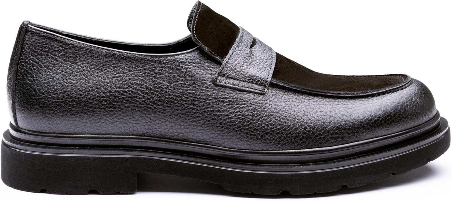 Мужские кожаные лоферы с язычком на толстой подошве - повседневные туфли без шнурков, верх из цельной кожи и замши, удобная резиновая подошва Ek Enes Kara, черный
Мужские кожаные лоферы с язычком на толстой подошве - повседневные туфли без шнурков, верх из цельной кожи и замши, удобная резиновая подошва Ek Enes Kara, черный