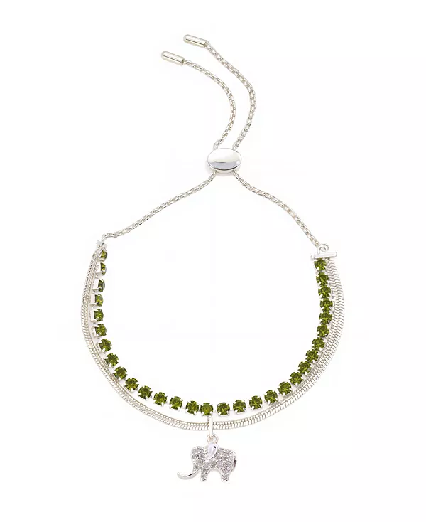 Регулируемый браслет-боло в форме слона из кубического циркония и кристаллов Unwritten, silver
Регулируемый браслет-боло в форме слона из кубического циркония и кристаллов Unwritten, silver