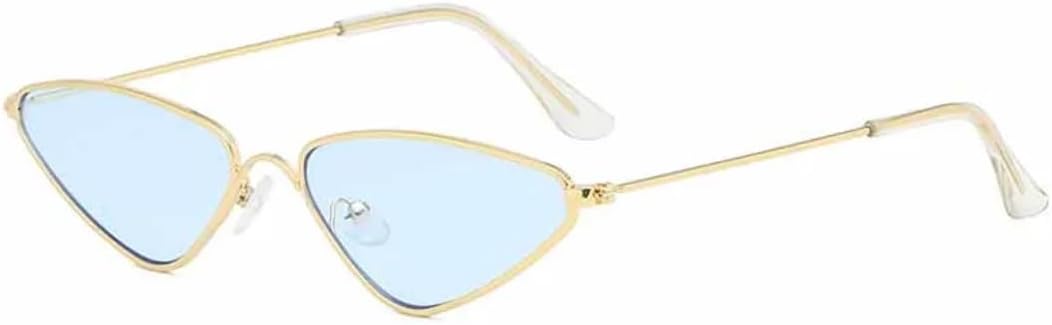 Женские солнцезащитные очки в маленькой треугольной металлической оправе, винтажный стиль, модные солнцезащитные очки с защитой от УФ-излучения UV400 TVTBBVV, Gold Blue
Женские солнцезащитные очки в маленькой треугольной металлической оправе, винтажный стиль, модные солнцезащитные очки с защитой от УФ-излучения UV400 TVTBBVV, Gold Blue