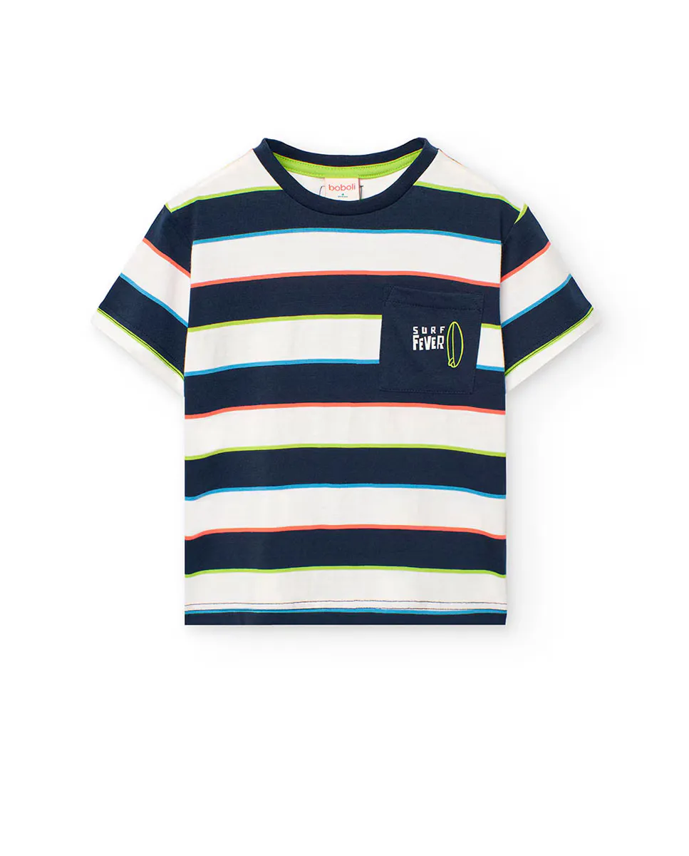 Футболка для мальчика из хлопка с полосатым принтом Boboli, темно-синий
Футболка для мальчика из хлопка с полосатым принтом Boboli, темно-синий